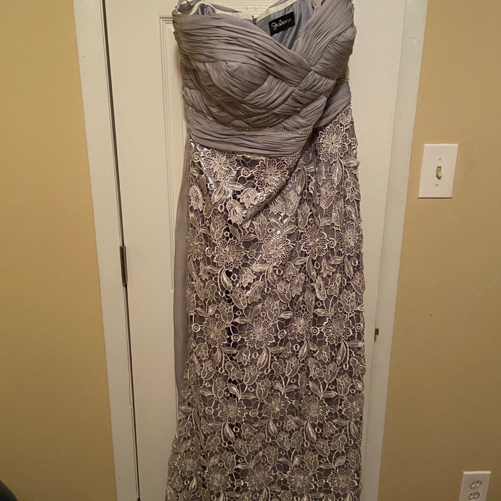 Strapless Evening Gown with Wrap